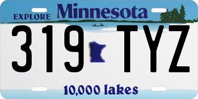 MN license plate 319TYZ