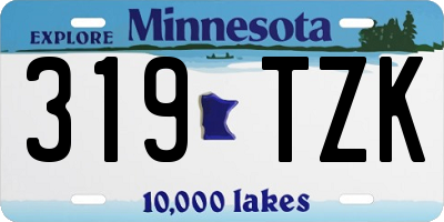 MN license plate 319TZK