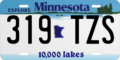 MN license plate 319TZS