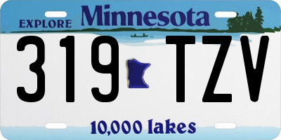 MN license plate 319TZV