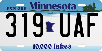 MN license plate 319UAF