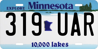 MN license plate 319UAR