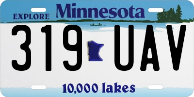 MN license plate 319UAV