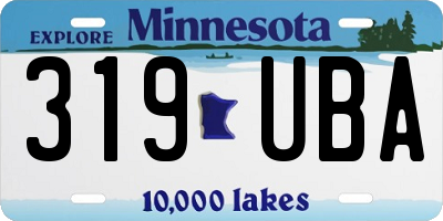 MN license plate 319UBA