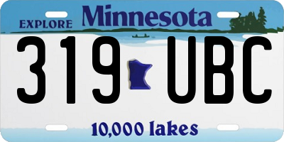 MN license plate 319UBC