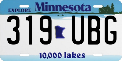 MN license plate 319UBG