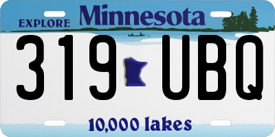 MN license plate 319UBQ