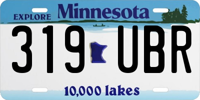 MN license plate 319UBR