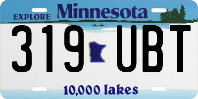 MN license plate 319UBT