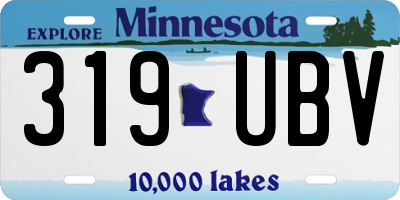 MN license plate 319UBV