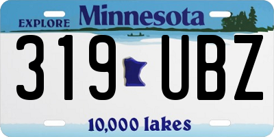 MN license plate 319UBZ