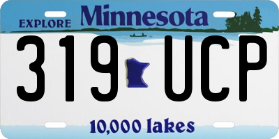 MN license plate 319UCP