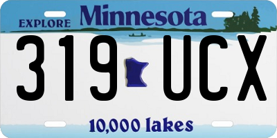 MN license plate 319UCX