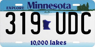 MN license plate 319UDC