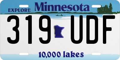 MN license plate 319UDF