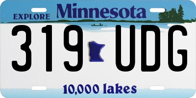 MN license plate 319UDG