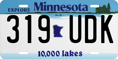 MN license plate 319UDK