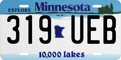 MN license plate 319UEB