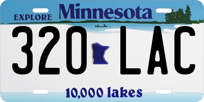 MN license plate 320LAC