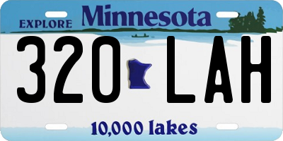 MN license plate 320LAH