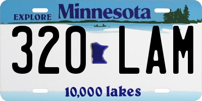 MN license plate 320LAM