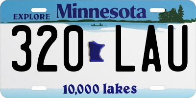 MN license plate 320LAU