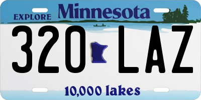 MN license plate 320LAZ