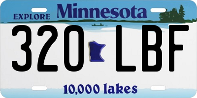 MN license plate 320LBF