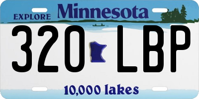 MN license plate 320LBP