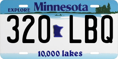 MN license plate 320LBQ