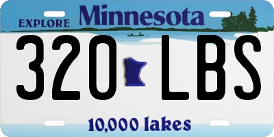 MN license plate 320LBS