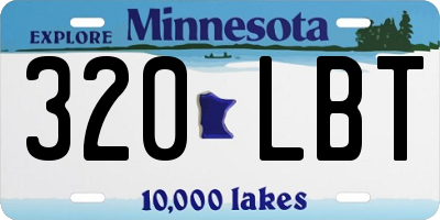 MN license plate 320LBT
