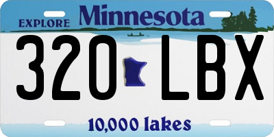 MN license plate 320LBX