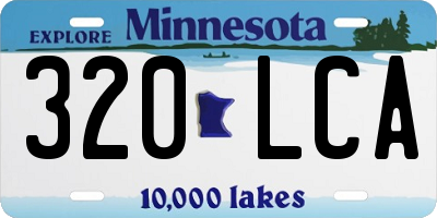 MN license plate 320LCA