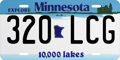 MN license plate 320LCG