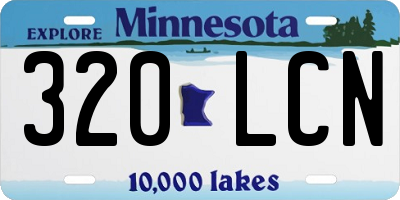 MN license plate 320LCN