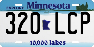 MN license plate 320LCP