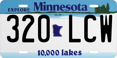 MN license plate 320LCW