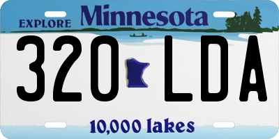 MN license plate 320LDA