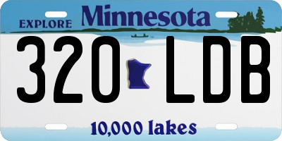 MN license plate 320LDB