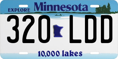 MN license plate 320LDD