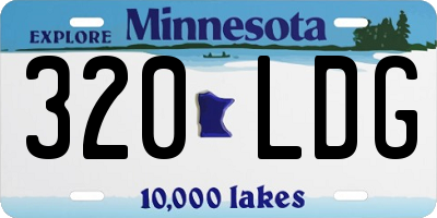 MN license plate 320LDG
