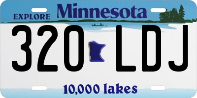 MN license plate 320LDJ