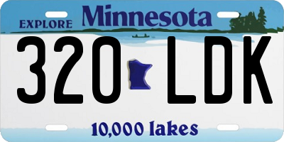MN license plate 320LDK