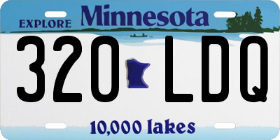 MN license plate 320LDQ