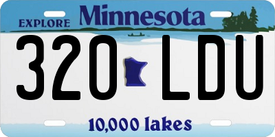 MN license plate 320LDU