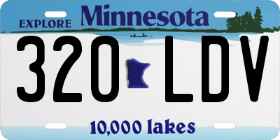 MN license plate 320LDV