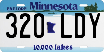 MN license plate 320LDY
