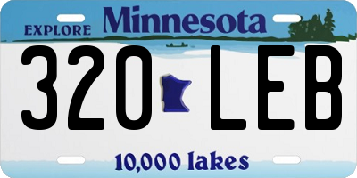 MN license plate 320LEB