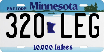 MN license plate 320LEG